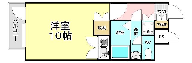 オリエンタル江南町(ワンルーム/6階)の間取り写真