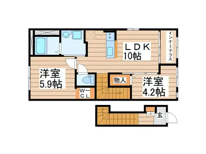 パデシオンIII(2LDK/2階)の間取り写真