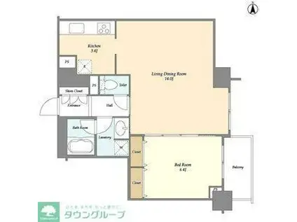 MG目黒駅前(1LDK/10階)の間取り写真