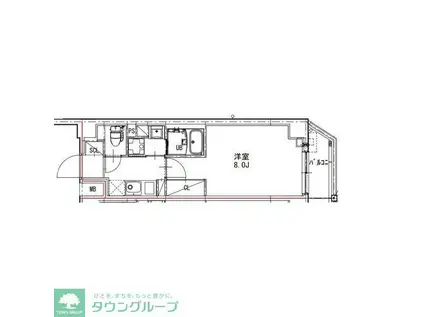 ルネサンスコート押上(1K/6階)の間取り写真