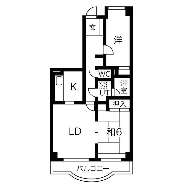 デメテル高取台(2LDK/5階)の間取り写真