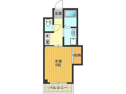 プレスト日新(1K/3階)の間取り写真