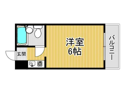 ルネッサンスクレージュ佃(1K/6階)の間取り写真