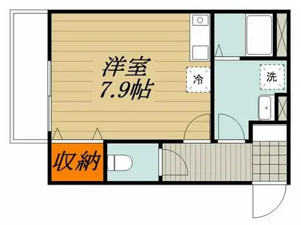 フレーミー仙川(ワンルーム/2階)の間取り写真