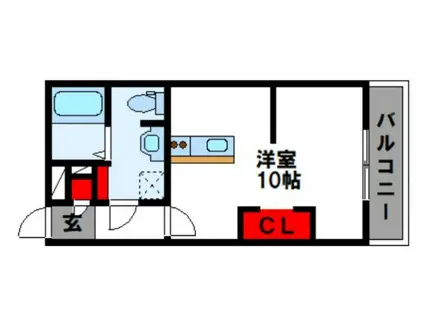RAVE中島(ワンルーム/3階)の間取り写真