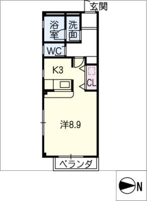 CLASSEED21(1K/2階)の間取り写真