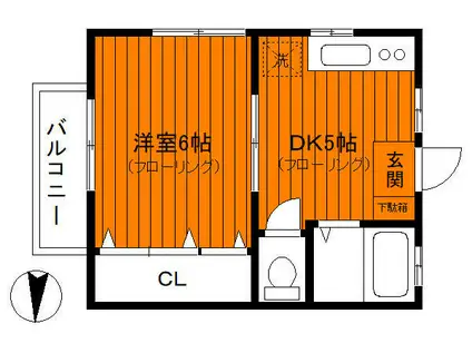 A-1463(1DK/1階)の間取り写真