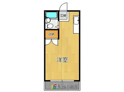 メゾンドエムワンビル(ワンルーム/1階)の間取り写真