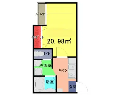 さくら ひなたのSENTIERO(1K/2階)の間取り写真