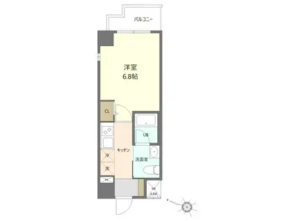 I-COURT(1K/3階)の間取り写真