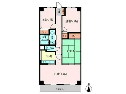 ラトゥール戸田(3LDK/1階)の間取り写真