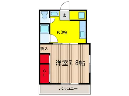 マセラティヒガシアヤセ(1K/2階)の間取り写真