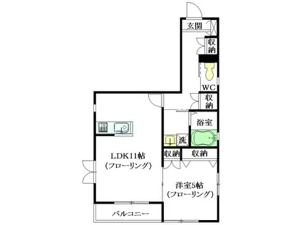 BELL SEVEN 中野(1LDK/3階)の間取り写真