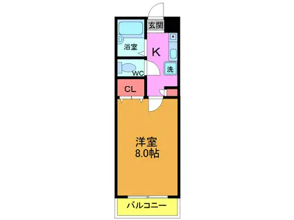 東京メトロ東西線 葛西駅 徒歩11分 4階建 築26年(1K/1階)の間取り写真