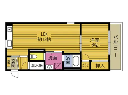 ガーデンハイツエミー(1LDK/1階)の間取り写真