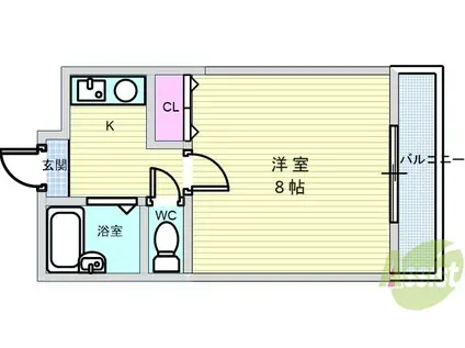 シティハイツ壱番館(1K/2階)の間取り写真
