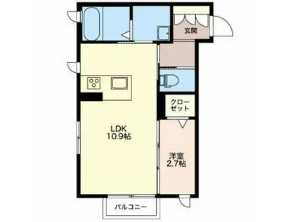シャルムII(1LDK/1階)の間取り写真