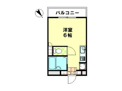 ユニレジデンス(ワンルーム/2階)の間取り写真