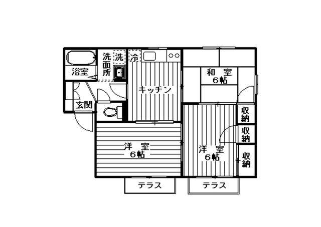 コーポラス東(3DK/1階)の間取り写真