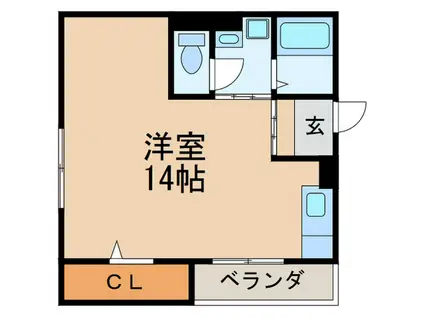 ブルーノ(ワンルーム/2階)の間取り写真