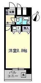 AMS4観光町(1K/6階)の間取り写真