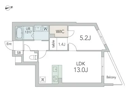 GRANDUO用賀6(1LDK/3階)の間取り写真