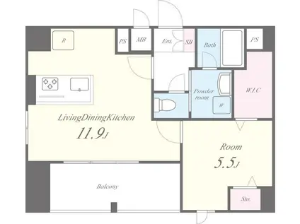 レジデンス ホクサイ(1LDK/7階)の間取り写真