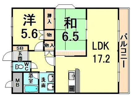藤ノ木ハイツ(2LDK/2階)の間取り写真