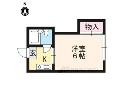 ドメーヌ上賀茂(1K/2階)の間取り写真