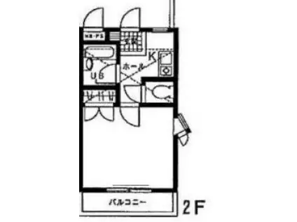 グリーンバレー久喜(1K/2階)の間取り写真