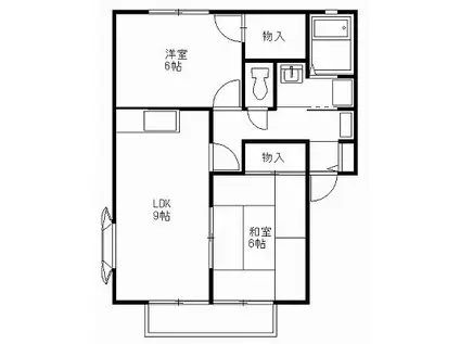 ボンヌシャンス II(2LDK/2階)の間取り写真