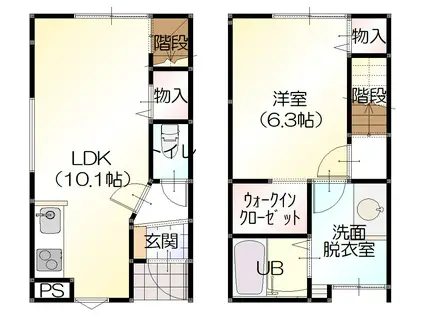 ファインワンコートD棟(1LDK/1階)の間取り写真