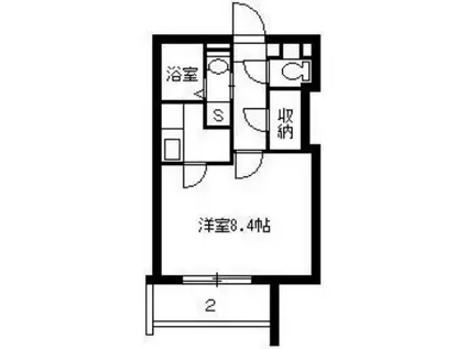MZ鴨池II(1K/1階)の間取り写真
