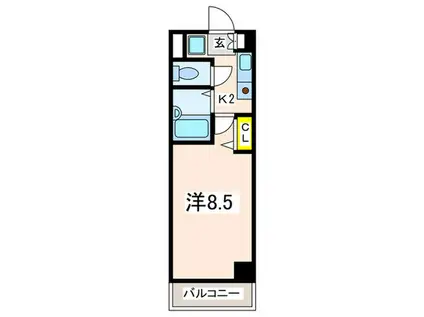 マモール北久里浜(1K/2階)の間取り写真