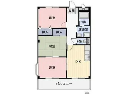 リンピア 志水(3DK/2階)の間取り写真