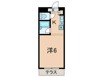 コアクレスト下新城(ワンルーム/1階)の間取り写真