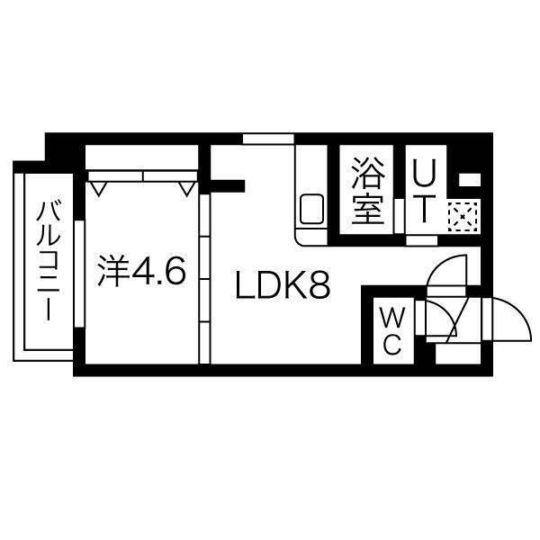 クラッセ北大前III(1LDK/3階)の間取り写真