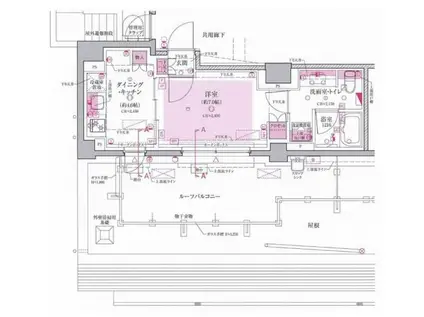 クレヴィア山吹神楽坂(1DK/8階)の間取り写真