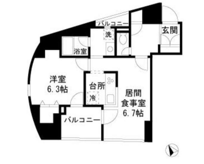 セルクル落合(1LDK/3階)の間取り写真