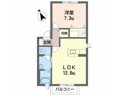 シャーメゾン昭和II(1LDK/2階)の間取り写真
