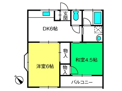 キャロットビレッヂ(2DK/2階)の間取り写真