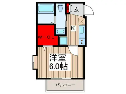 BELLA CASA 中浦和(1K/1階)の間取り写真