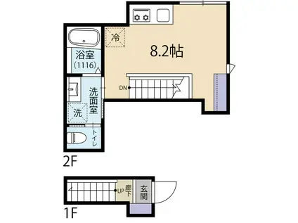 LE LIERRE(ワンルーム/2階)の間取り写真