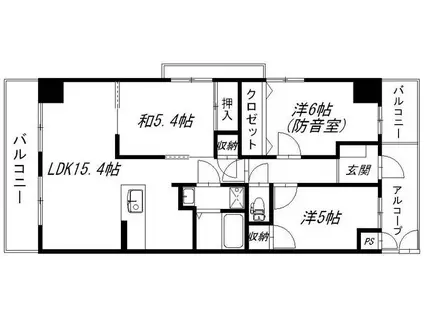 コスモス(3LDK/1階)の間取り写真