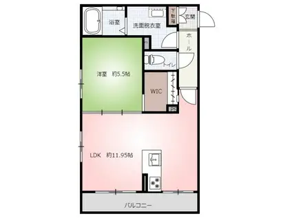 クレストコート(1LDK/3階)の間取り写真