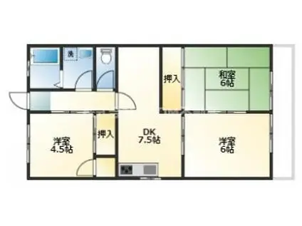 コスモハウス(3DK/2階)の間取り写真