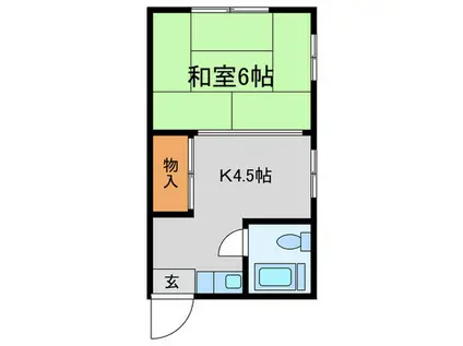 杉本ビル(1K/4階)の間取り写真