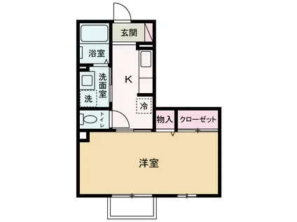 ホットスペース理科大前 B棟(1K/2階)の間取り写真