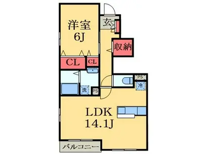 ポライトリーⅠ(1LDK/1階)の間取り写真