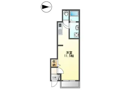 ランドスケープANDOII(ワンルーム/1階)の間取り写真